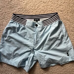 Ron Dorff Blue Men's Shorts with Striped Waistband